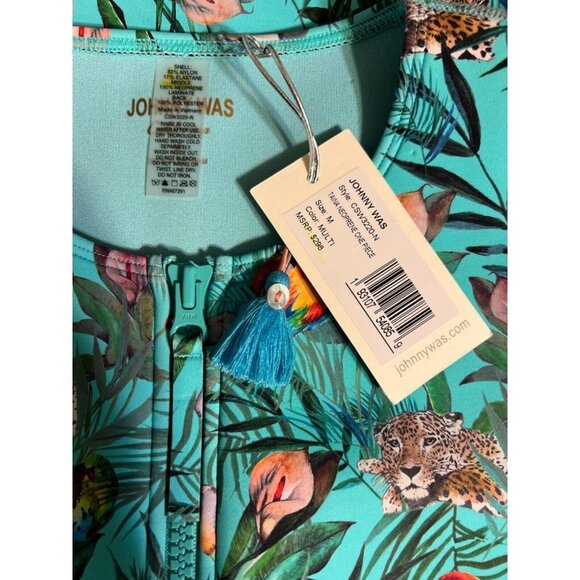 Johnny Was Taina Swimsuit Blue M Medium Fly Neoprene One Piece NWT $298 - Picture 6 of 8